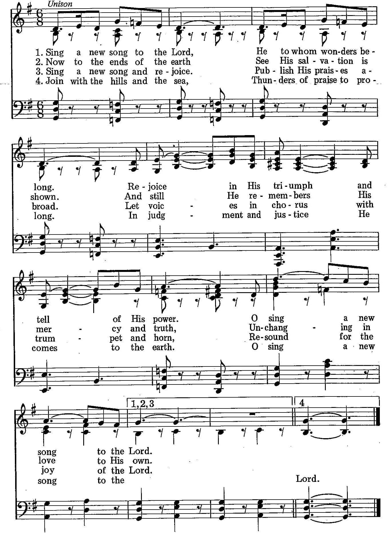 033 – Sing a New Song to the Lord sheet music